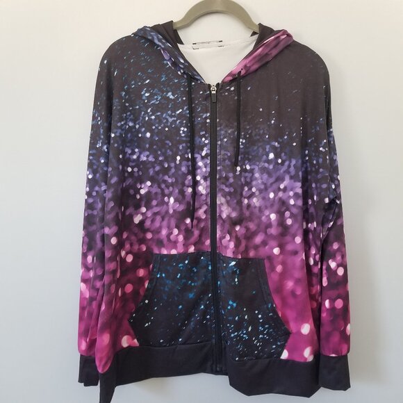 Tops - Purple glitter hoodie XL